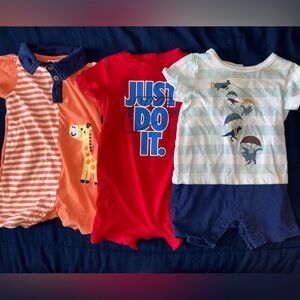 9 Months Baby Boy Bundle of 3 Rompers